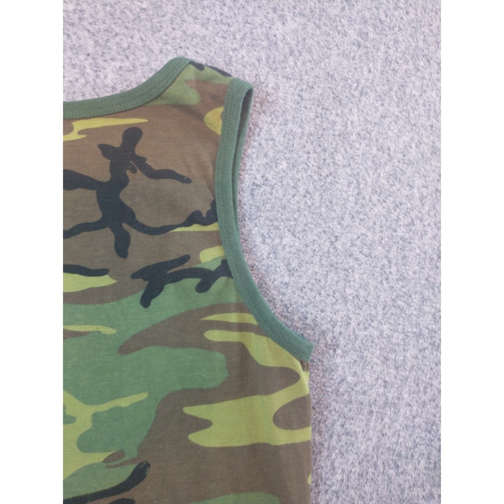 Rothco Mens Small Woodland Camo Graphic Tank Top Green Sleeveless Shirt - Picture 7 of 9